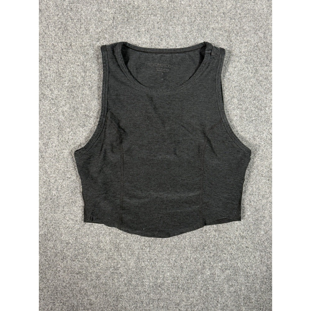 Beyond Yoga Motivate Crop Tank Women's Small Gray Spacedye Yoga Gym Workout Top